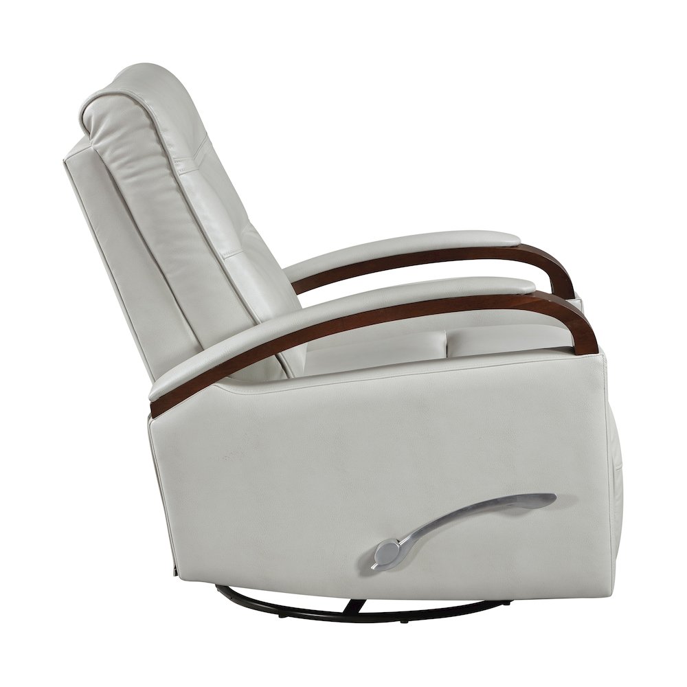 Margot Faux Leather Swivel Glider Reclining Chair in Smoke. Picture 6