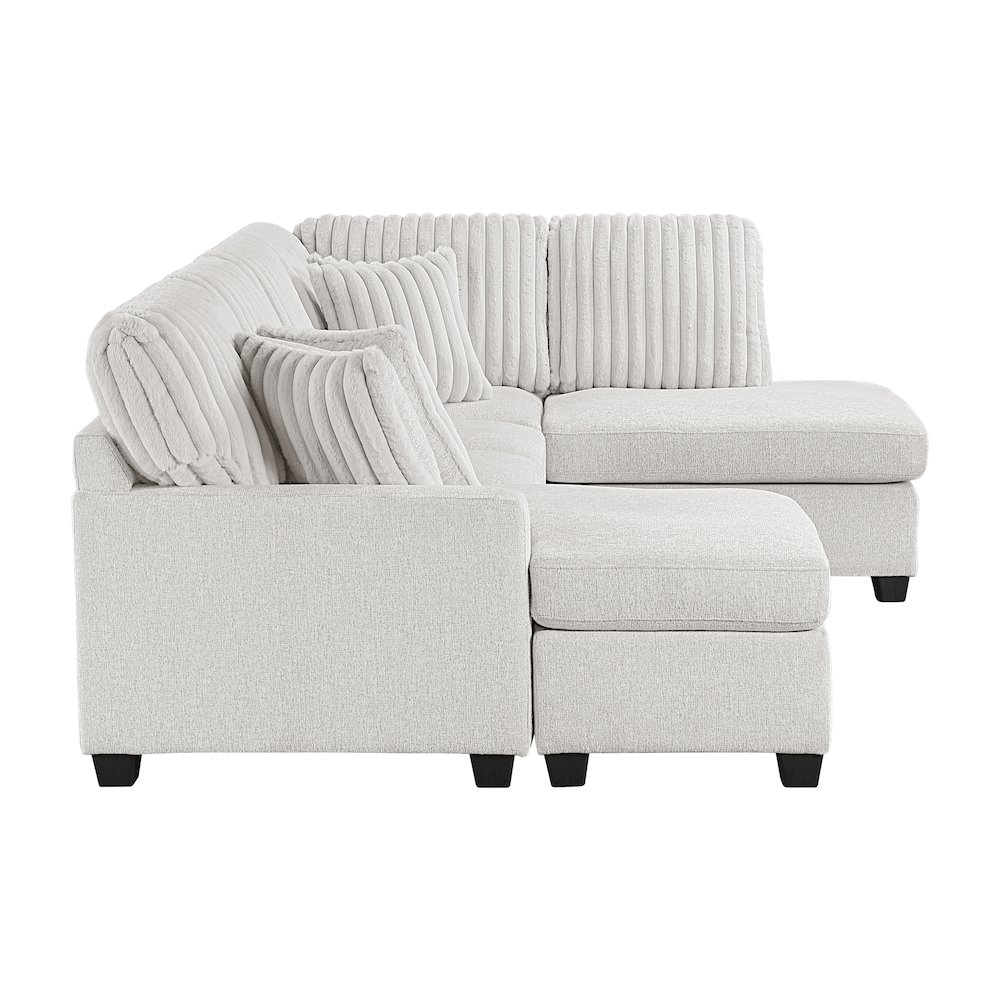 Lawson Cheniille, Corduroy 2-Piece Sectional with Left Chaise in Taupe. Picture 5