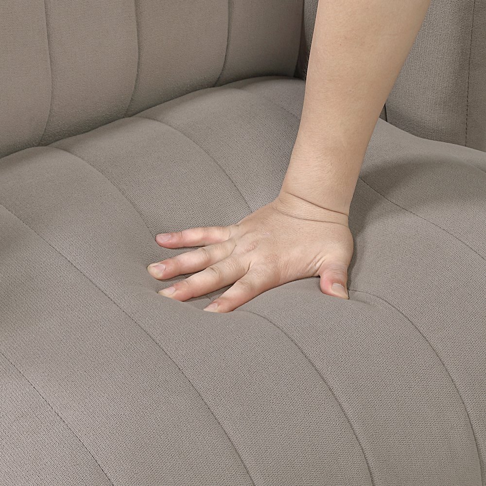 Joyce Textured Swivel Chair in Taupe. Picture 8