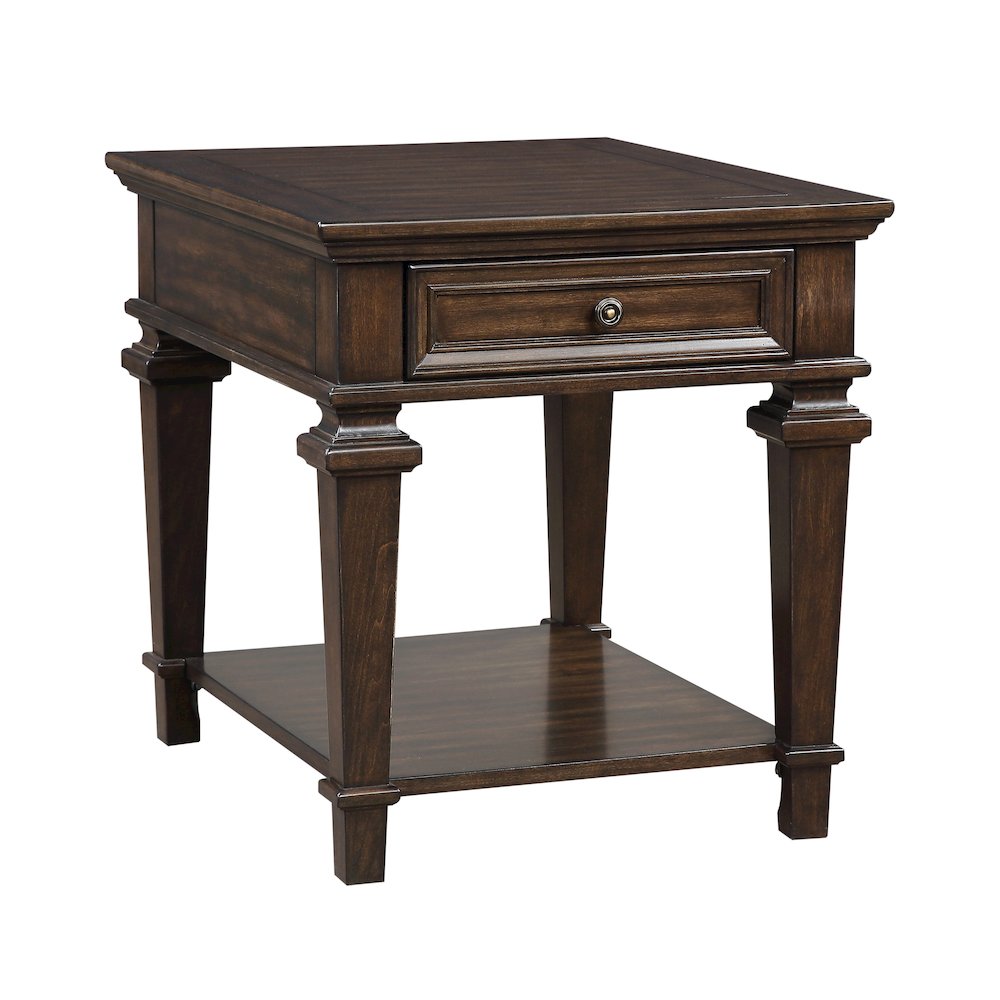 Tobias Poplar End Table in Espresso. Picture 1