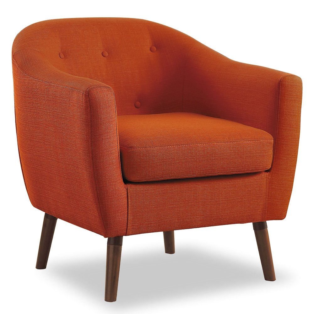 Lexicon Lucille Textured Fabric Accent Chair in Orange. Picture 4