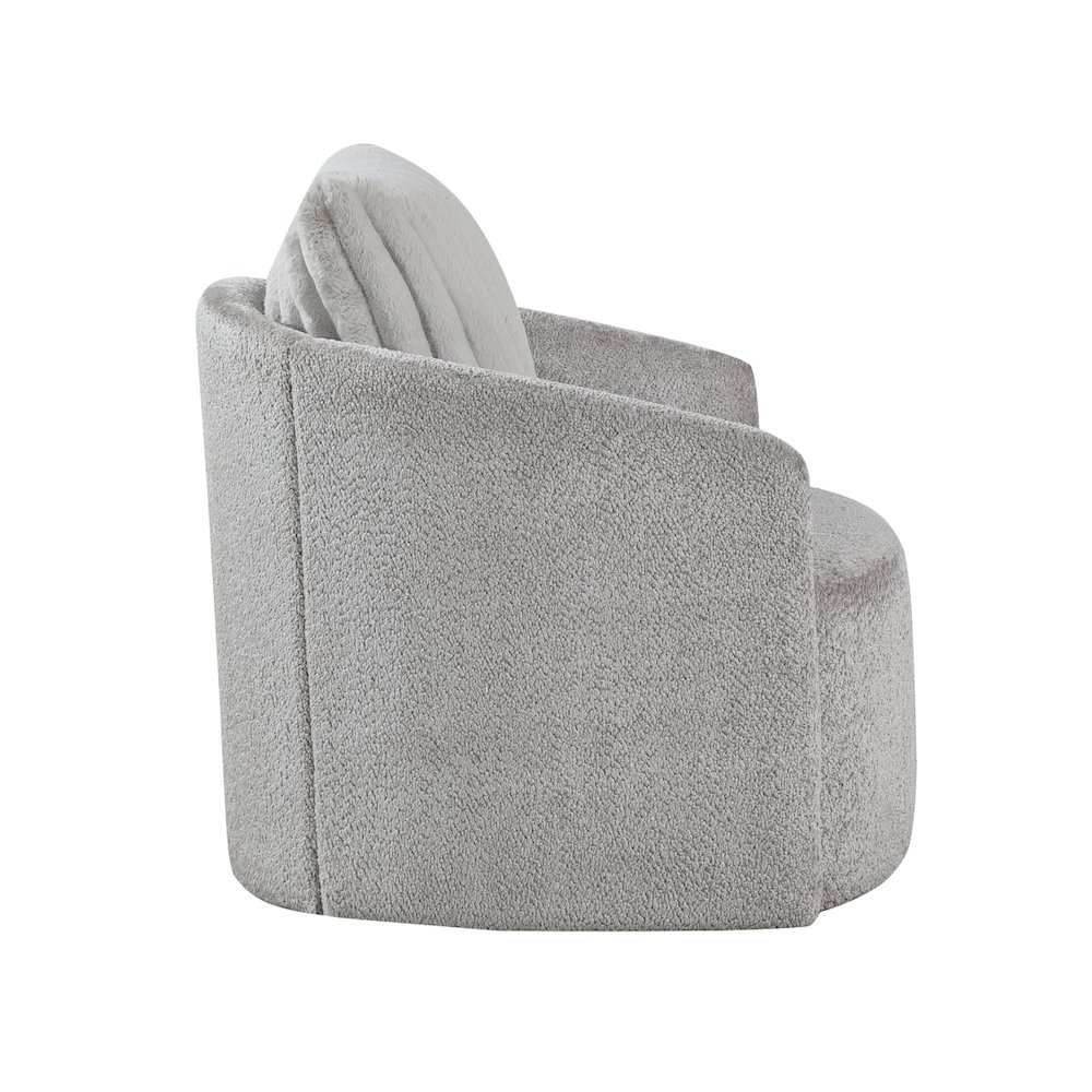 Lexicon Francine Chenille Swivel Chair in Gray. Picture 4