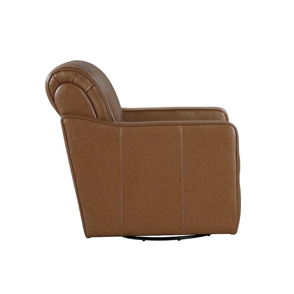 Lexicon November Faux Leather Swivel Chair in Brown. Picture 4