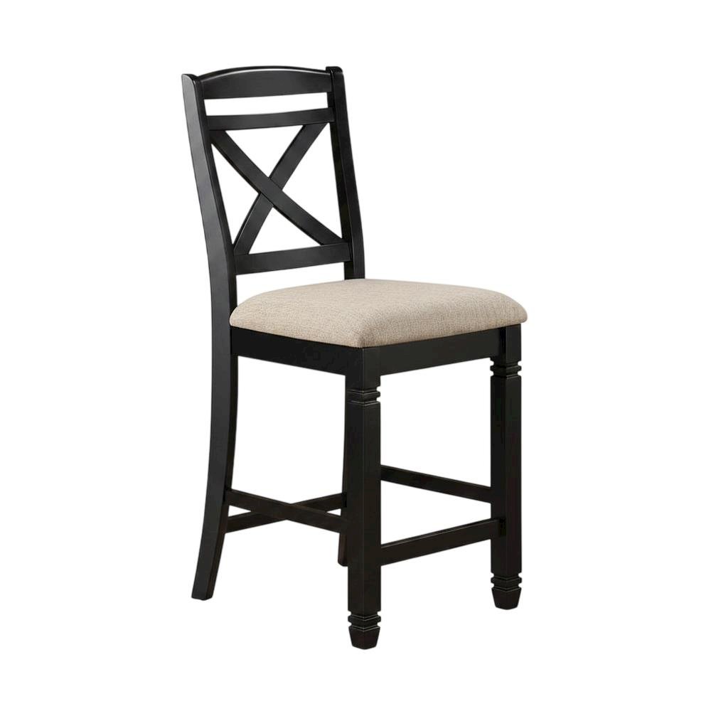 Baywater Wood Counter Height Dining Chairs with Back, Beige, Set of 2. Picture 3