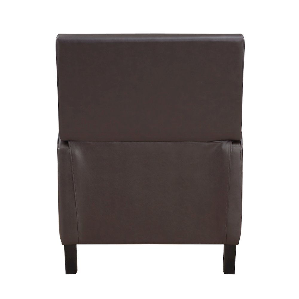 Lexicon Berenson Faux Leather Push Back Recliner in Dark Brown. Picture 3