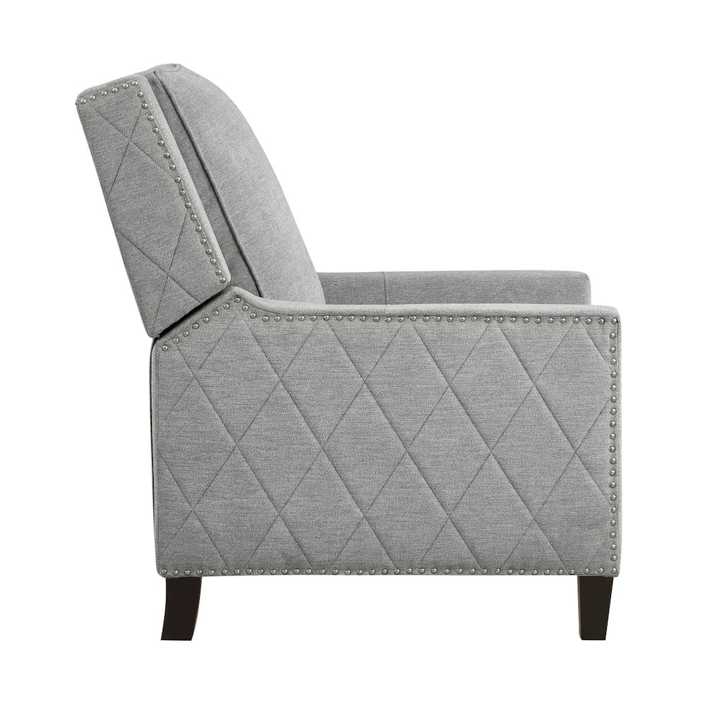 Lexicon Banks Textured Fabric Push back Recliner in Gray. Picture 4