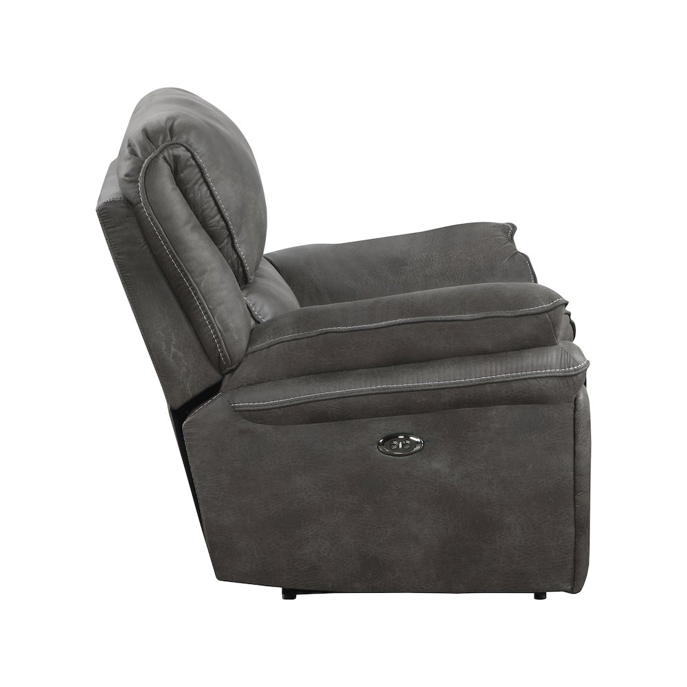 Proctor Microfiber Power Reclining Chair In Gray. Picture 4