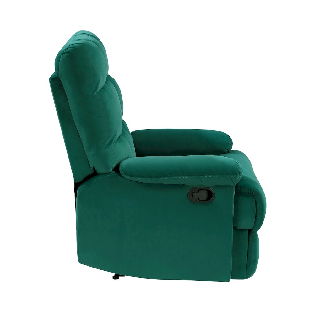 Lexicon Colin Velvet Manual Recliner in Green. Picture 4