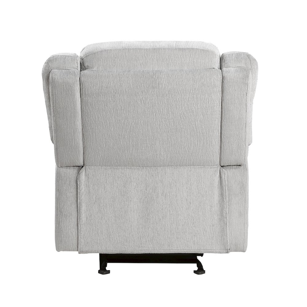 Lexicon Fairview Chenille Glider Manual Recliner in Gray. Picture 3
