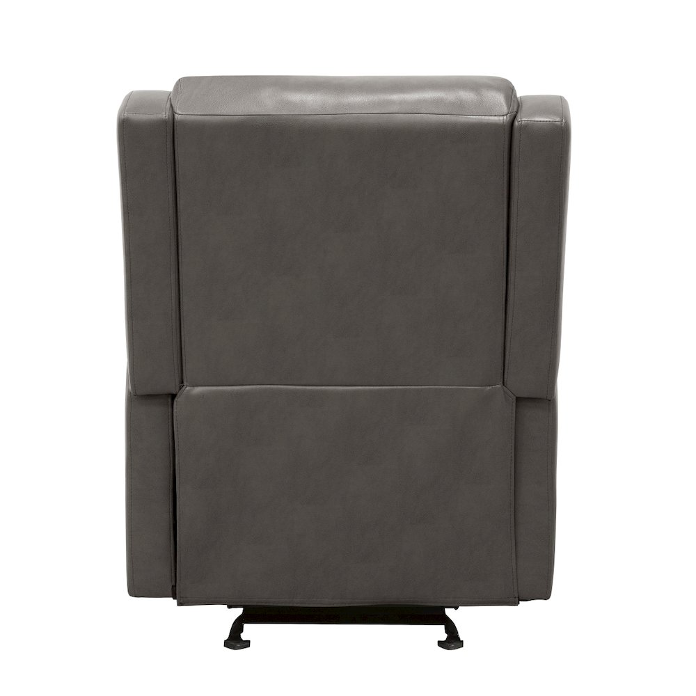 Lexicon Durant Faux Leather Glider Manual Recliner in Gray. Picture 3