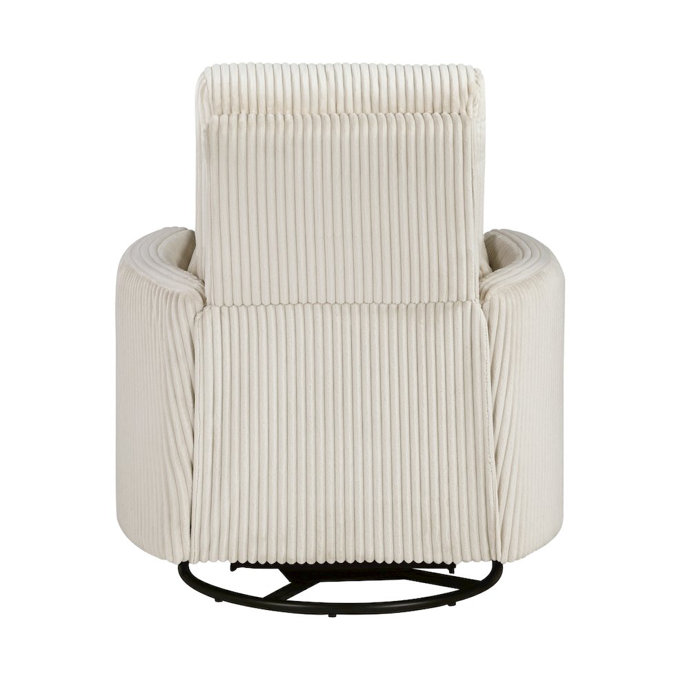 Lexicon Traverse Corduroy Swivel Glider Reclining Chair in Beige. Picture 3