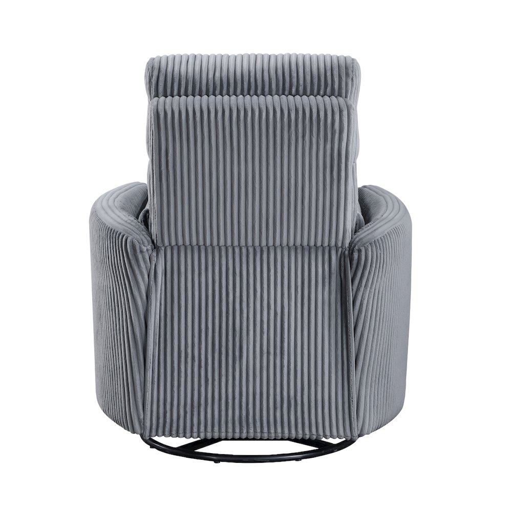 Lexicon Traverse Corduroy Swivel Glider Reclining Chair in Gray. Picture 3