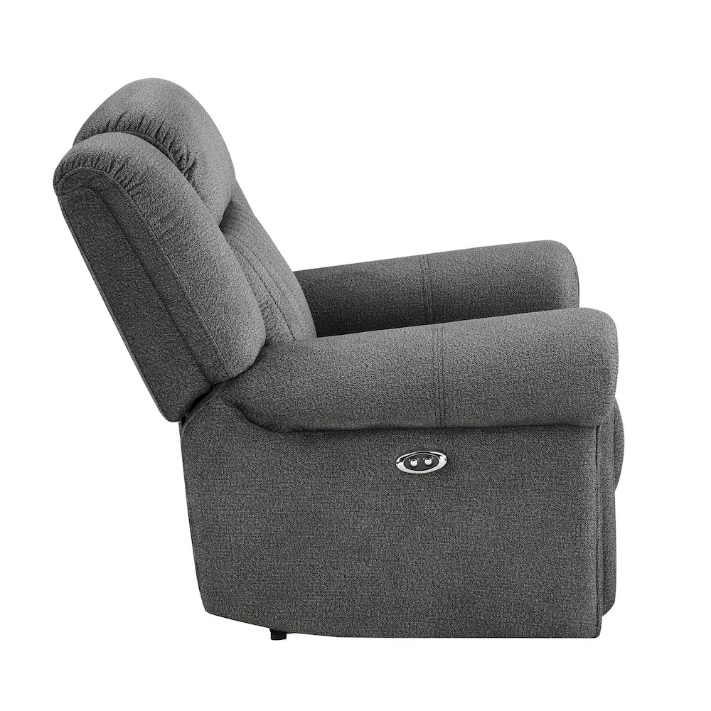 Brennen Microfiber Power Reclining Chair In Charcoal. Picture 5