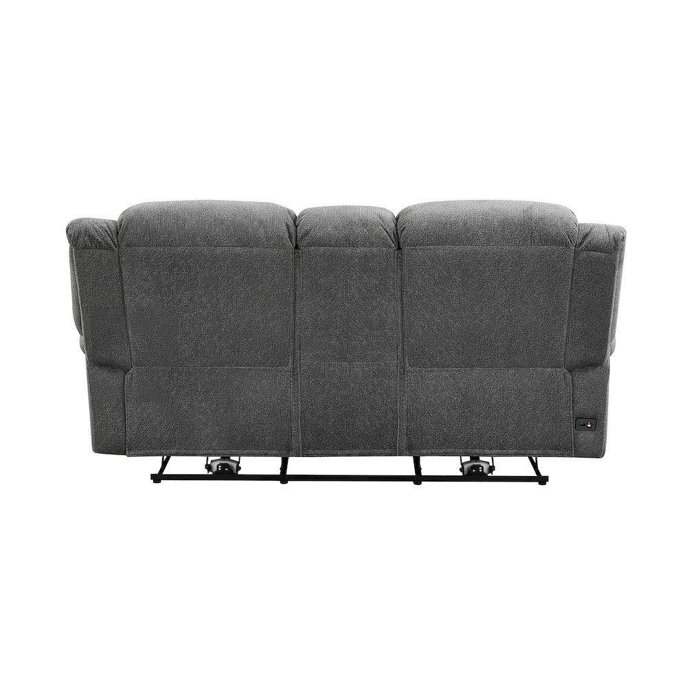Brennen Microfiber Power Double Reclining Love Seat In Charcoal. Picture 3