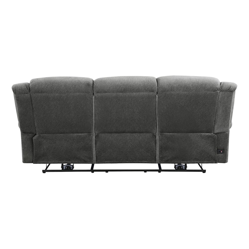 Brennen Microfiber Power Double Reclining Sofa In Charcoal. Picture 3