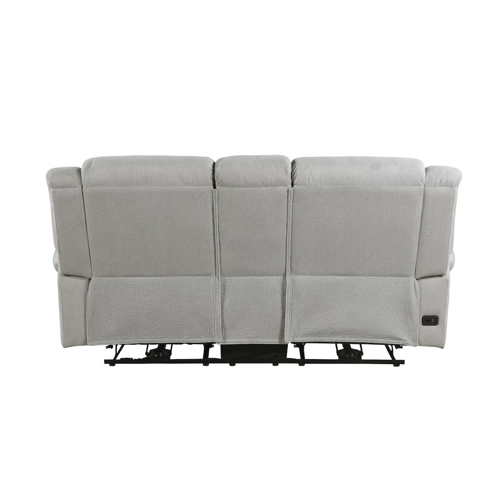 Lexicon Brennen Microfiber Power Double Reclining Love Seat in Mist. Picture 3