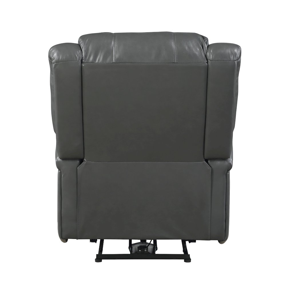Lexicon Foxcroft Faux Leather Power Reclining Chair in Gray. Picture 3