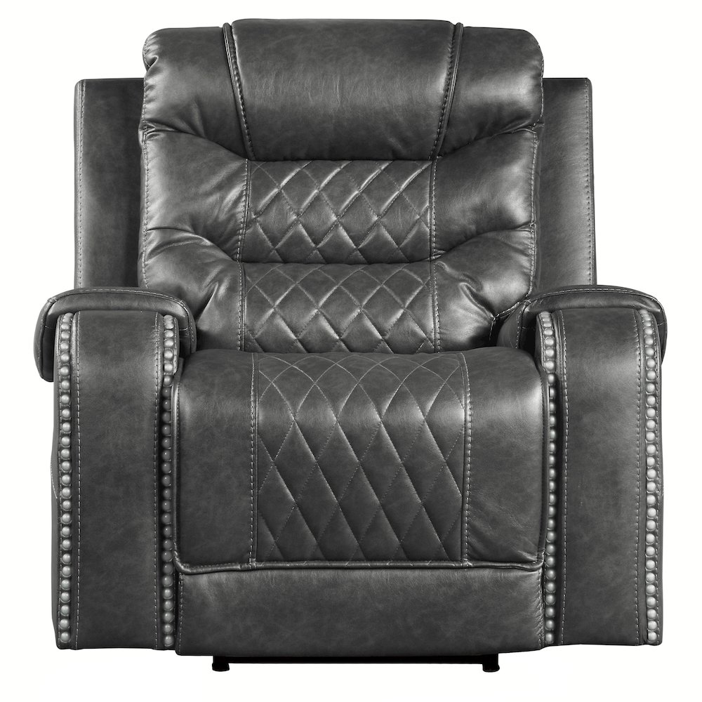 Putnam Faux Leather Power Reclining Chair In Gray. Picture 3