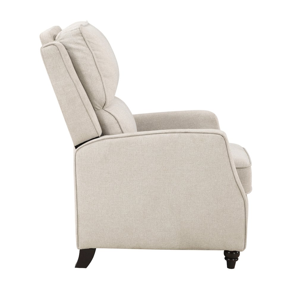 Lexicon Loveland Textured Push back Recliner in Beige. Picture 4