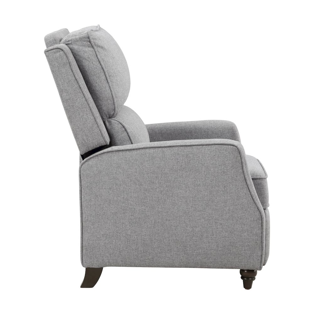 Lexicon Loveland Textured Push back Recliner in Gray. Picture 4