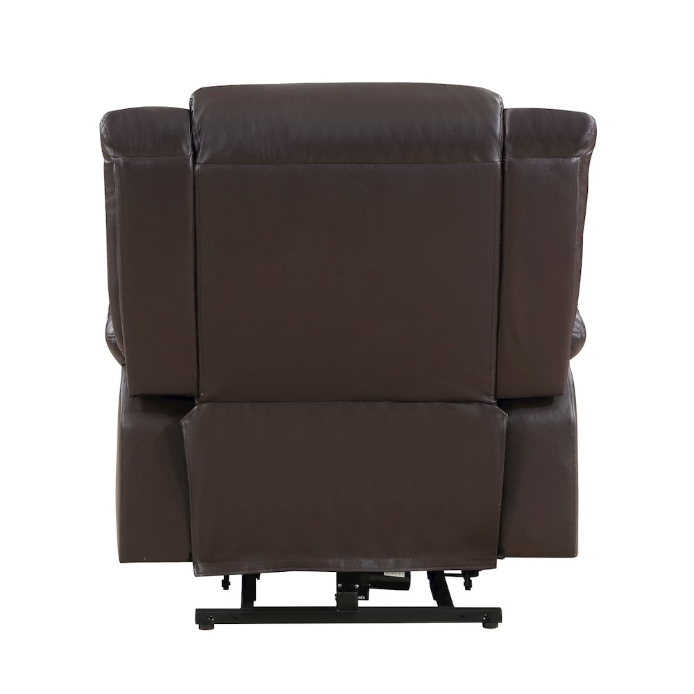 Lexicon Carson Faux Leather Power Lift Chair in Dark Brown. Picture 3