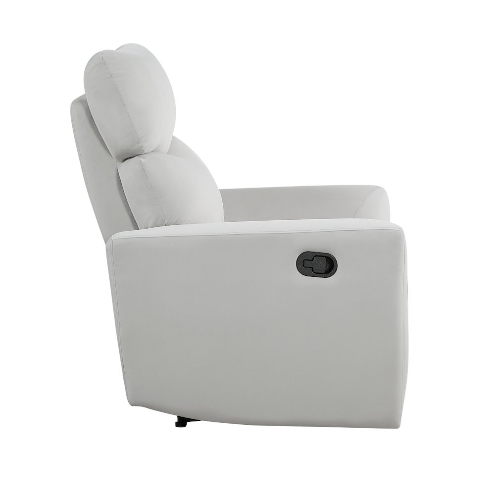 Lexicon Preston Velvet Manual Recliner in Gray. Picture 4