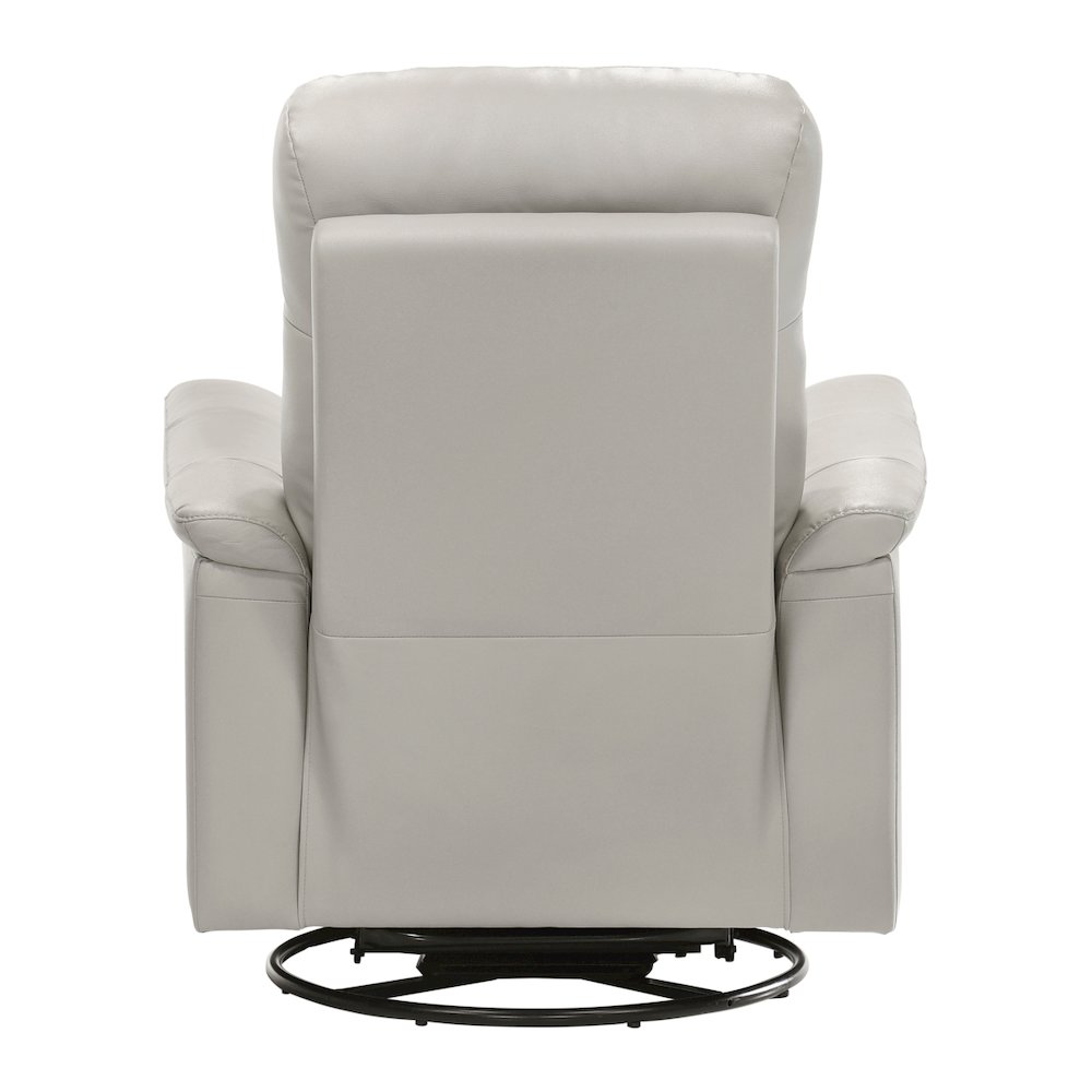 Lexicon Bristow Leather Swivel Glider Reclining Chair in Silver. Picture 3