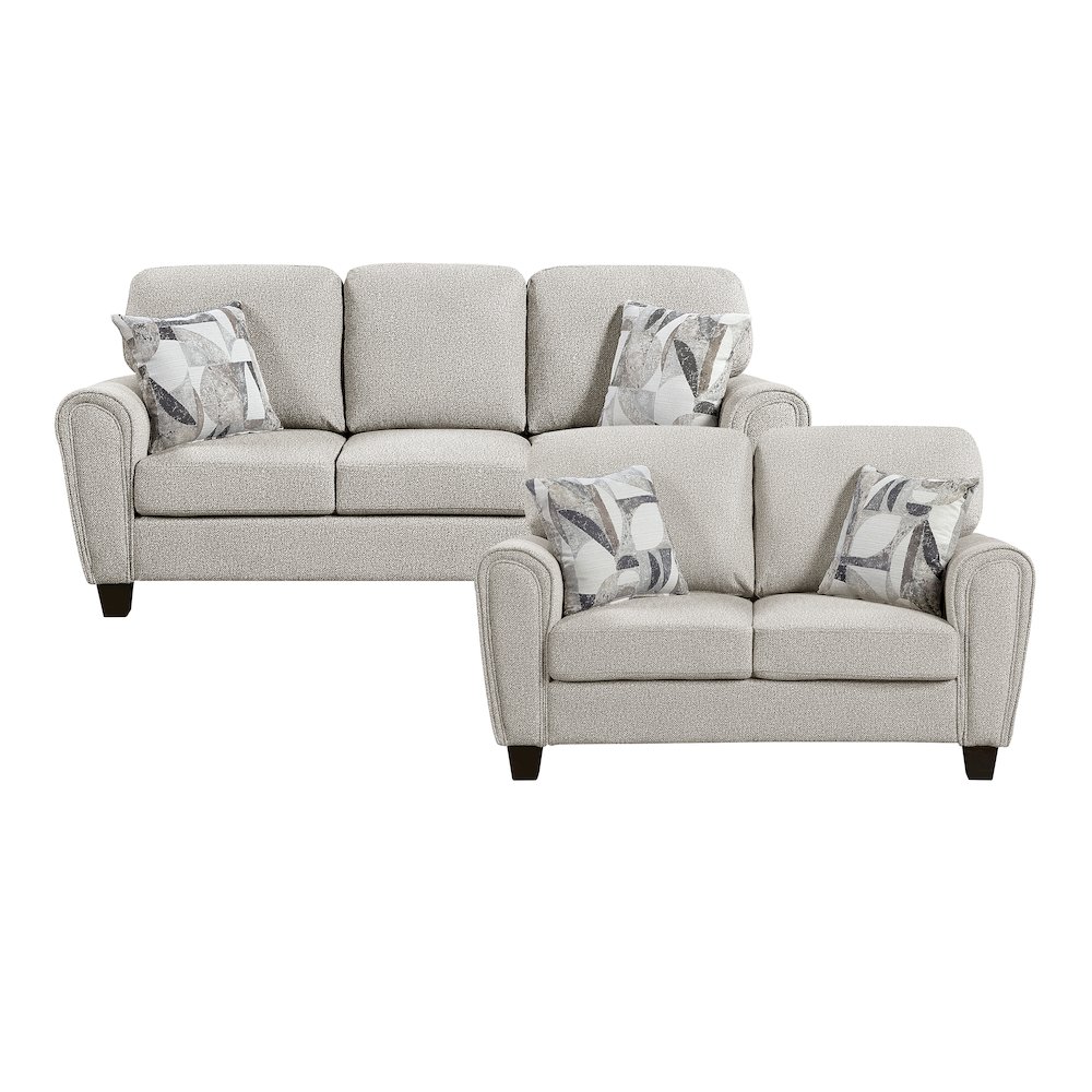 Lemond Chenille 2pc Set: Sofa, Love in Gray. Picture 3