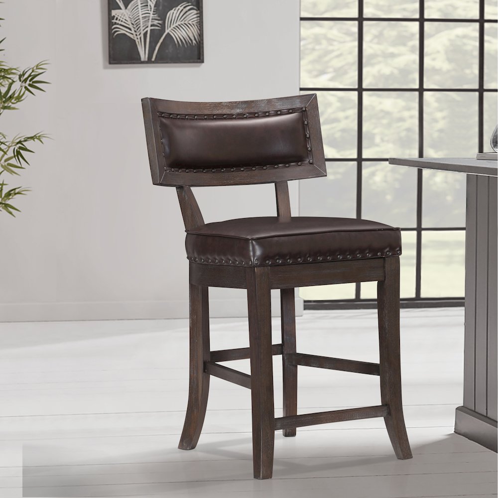 Oxton Wood Counter Height Dining Chair, set of 2 in Espresso. Picture 2