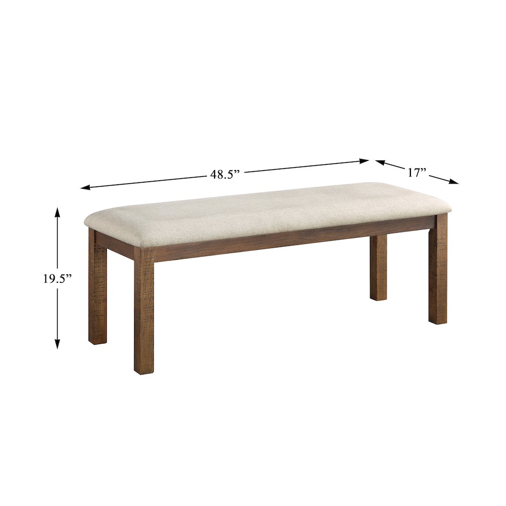 Bonner Textured Dining Room Bench in Beige. Picture 4