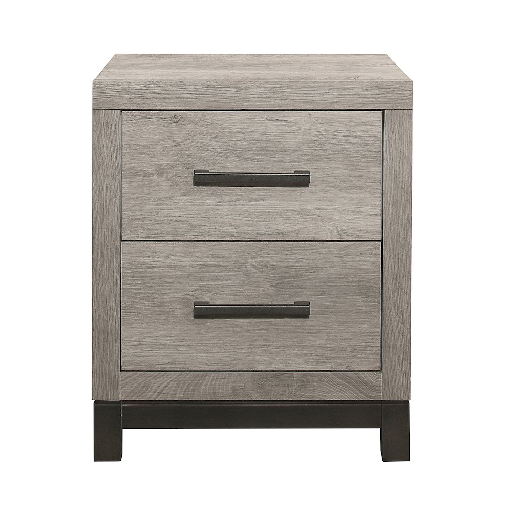 Zephyr Rubberwood Nightstand in Light Gray. Picture 2