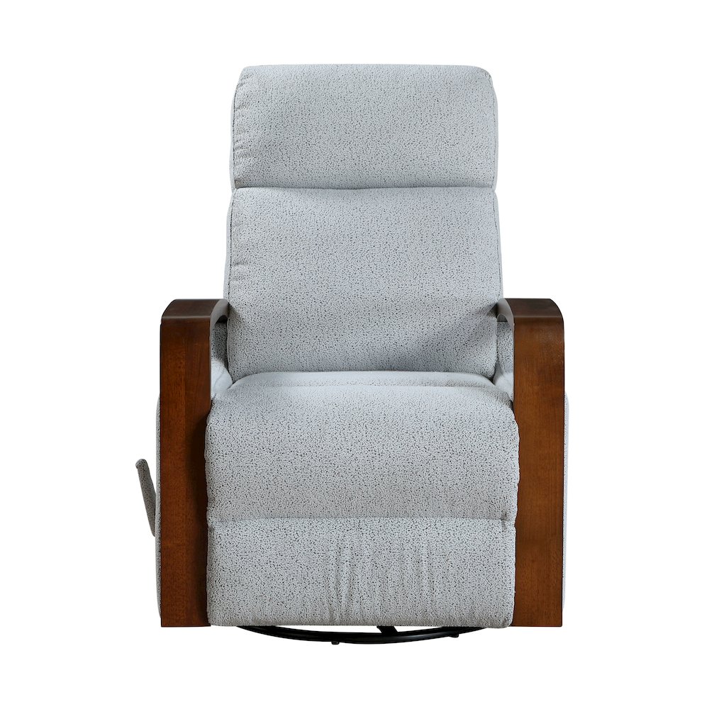 Margerie Boucle Swivel Glider Reclining Chair in Gray. Picture 4