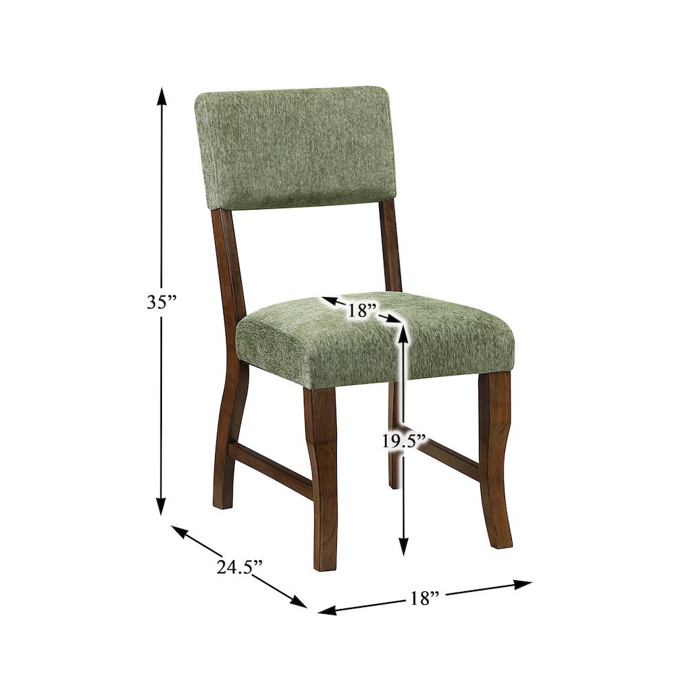 Aiden Chenille Side Chair in Olive. Picture 5