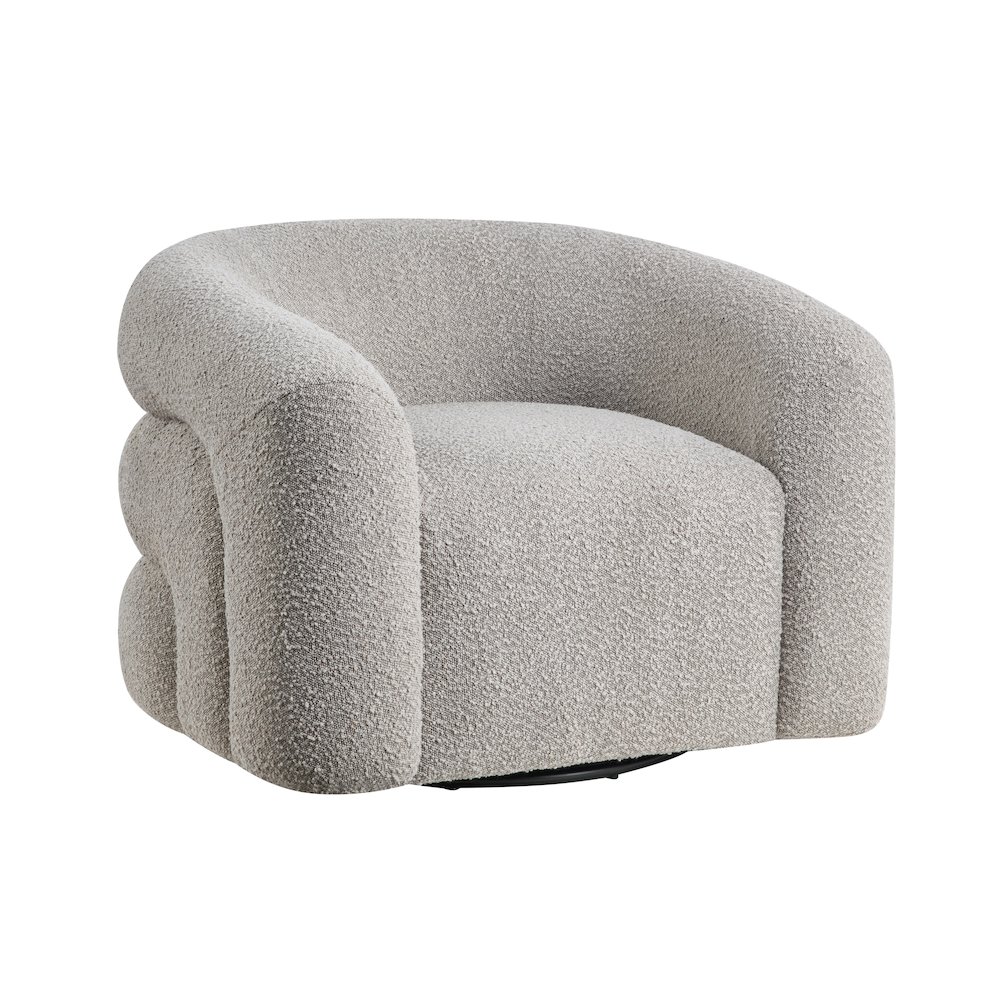 Caldera Boucle Swivel Chair in Gray. Picture 1