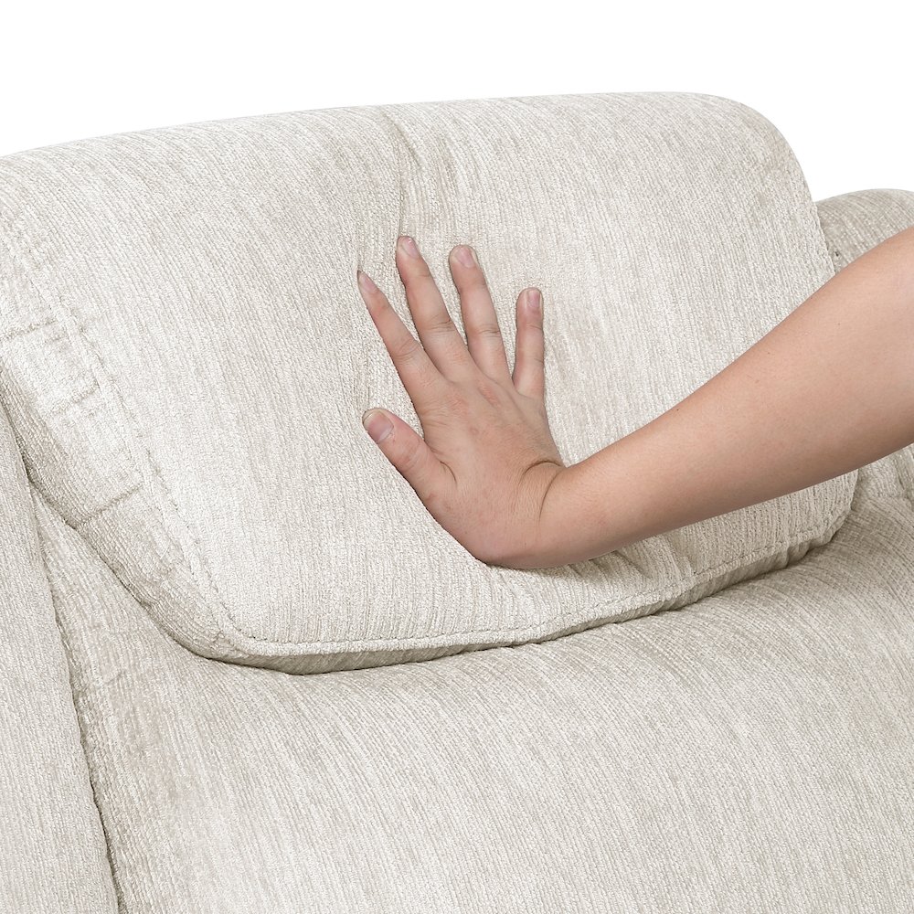 Harriette Chenille Reclining Chair in Beige. Picture 14