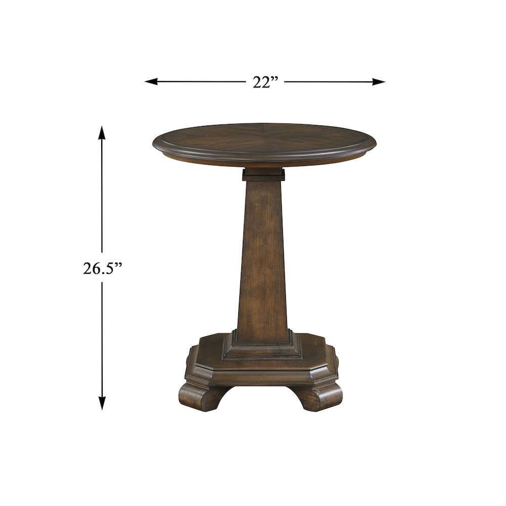 Rochester Asian Hardwood End Table in Brown. Picture 4