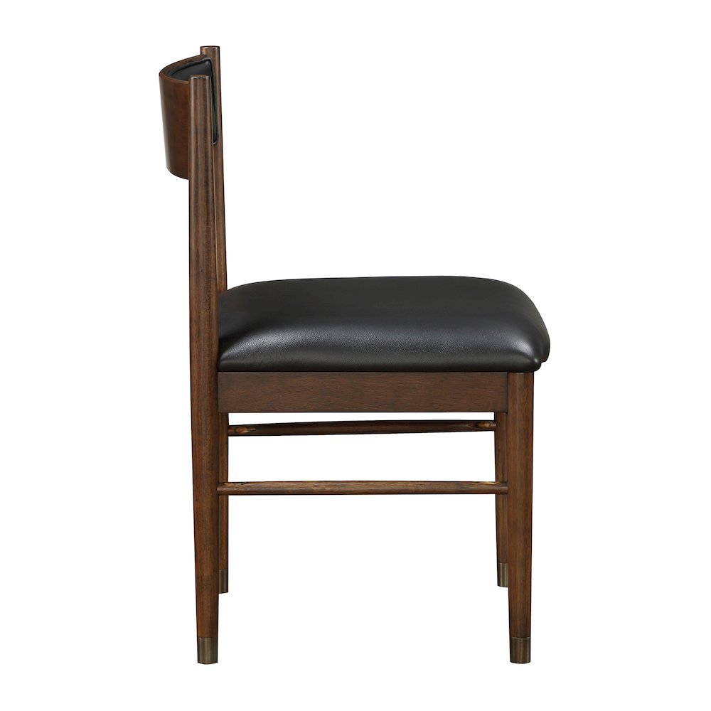 Clive Leather Dining Side Chair, Set of 2 in Black. Picture 7