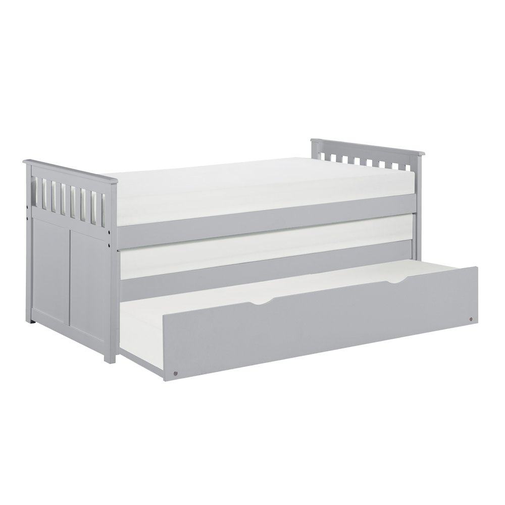 Orion Pine Twin/Twin Bed with Twin Trundle in Gray. Picture 5