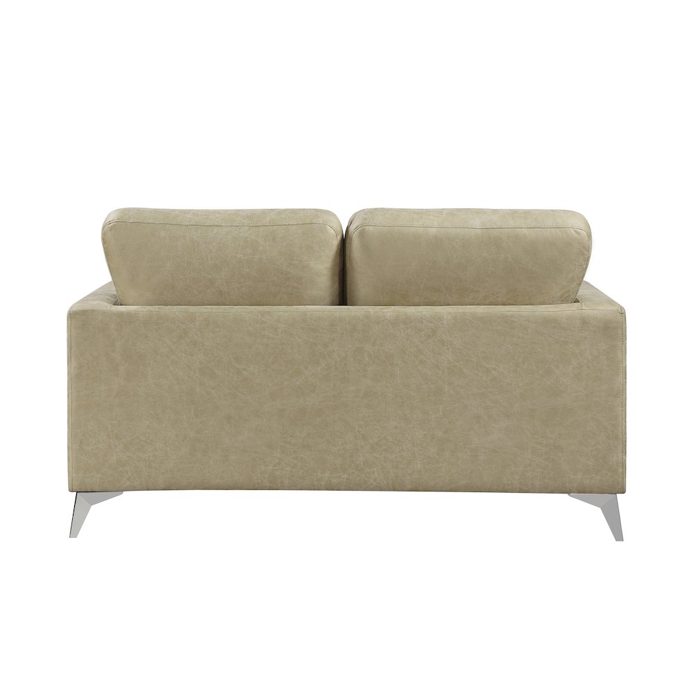 Cazon Microfiber Love Seat in Sand. Picture 4