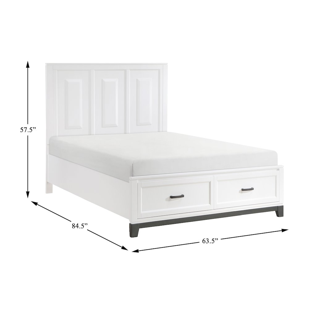 Garretson Acacia QN Pltfm Bed in 2-Tone Finish (White n Metallic Gray). Picture 7