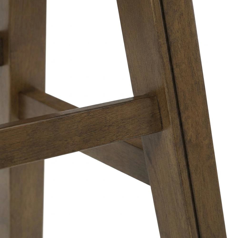 Ordway Solid Wood Backless Bar Stool with Saddle Seat for Kitchen Island, Brown. Picture 7