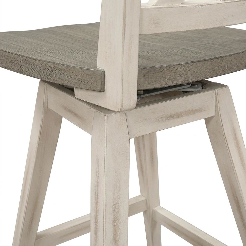 Wood Swivel Counter Stools with Back, Gray and Black, Set of 2. Picture 8