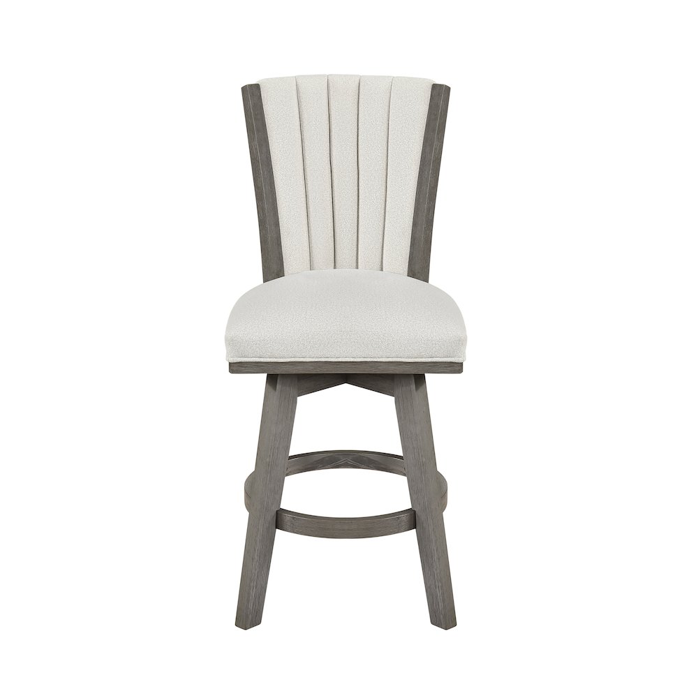 Corvallis Velvet Counter Height Swivel Stool, Set of 2 in Beige. Picture 4