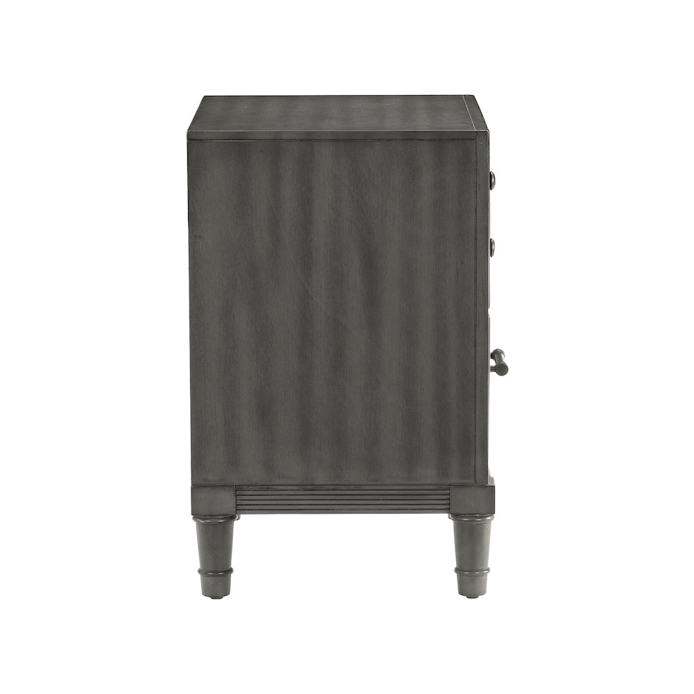 Wittenberry Asian Hardwood Nightstand in Gray. Picture 6