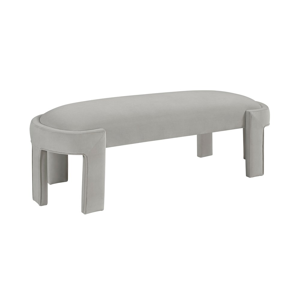 Flux Velvet Bench in Taupe. Picture 1