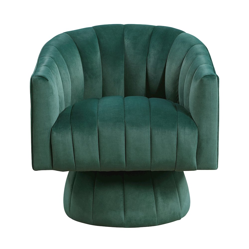 Lonita Velvet Swivel Chair in Dark Green. Picture 4