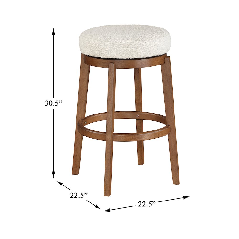 Lily Asian Hardwood Swivel Pub Height Chair in Brown. Picture 5