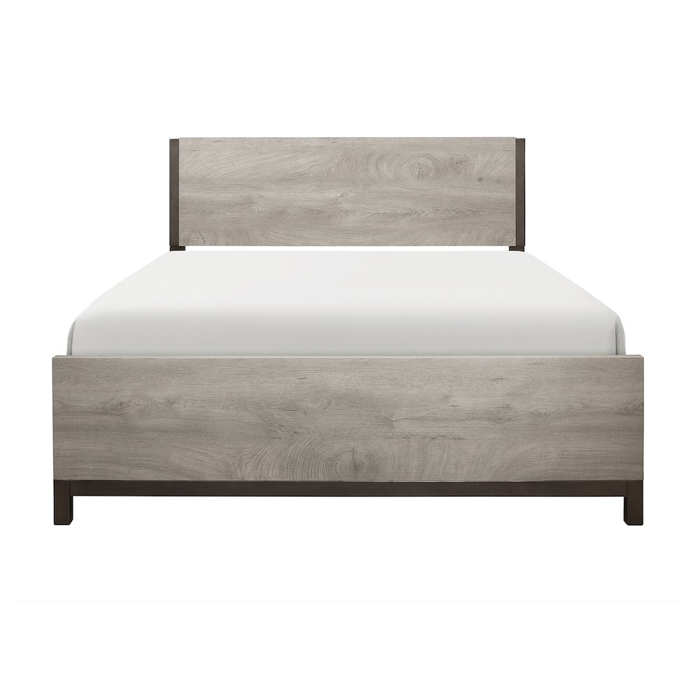 Zephyr Rubberwood Full Bed in Light Gray. Picture 4