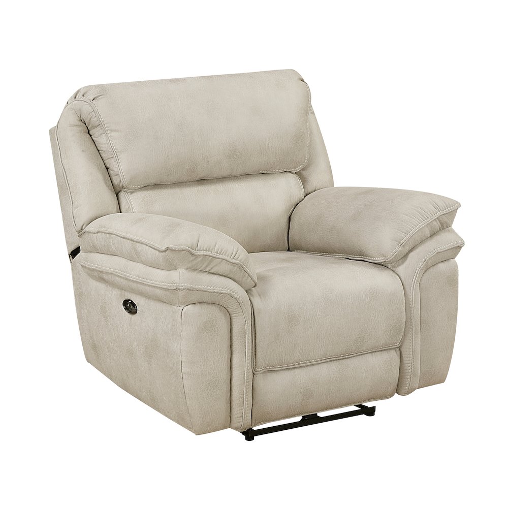 Proctor Microfiber 3pc Set: Sofa, Love, Chair (Power) in Sand. Picture 1