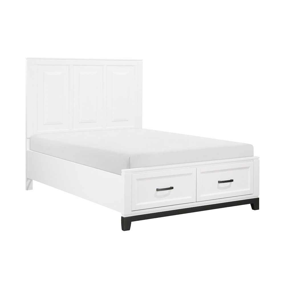 Garretson Acacia Full Pltfm Bed in 2-Tone Finish (White n Metallic Gray). Picture 1